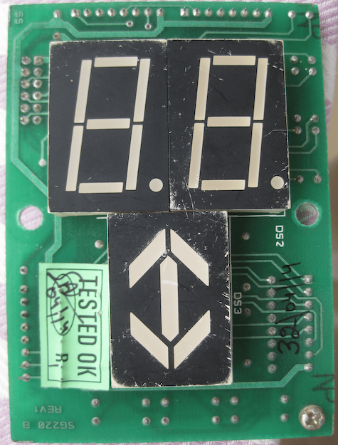 Lift control panel with the cover removed